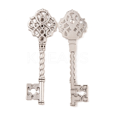 Key Tibetan Style Pendant Rhinestone Settings TIBEB-A101291-AS-LF-1