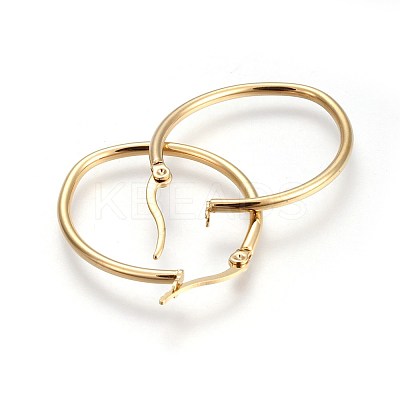 201 Stainless Steel Hoop Earrings LS-EJEW-A052-15E-G-1