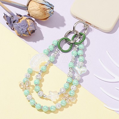 Heart & Bowknot & Moon Acrylic Beaded Bag Straps AJEW-BA00111-1