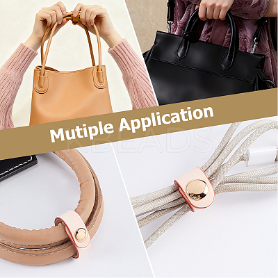 6Pcs 3 Styles Cowhide Leather Cable Straps with Golden Metal Snap Button FIND-CL0001-73A-1