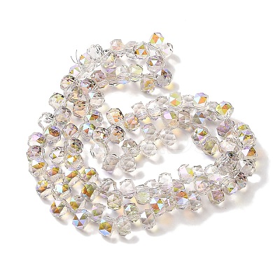 Half Rainbow Plated Electroplate Beads Strands EGLA-H104-09A-HR03-1