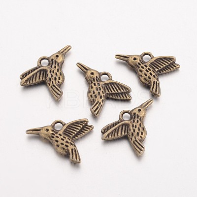 Tibetan Style Alloy Hummingbird Charms Pendants LS-X-TIBEP-1096-AB-FF-1