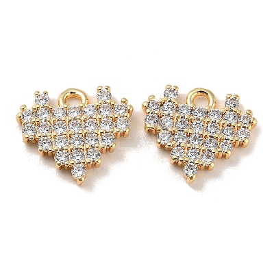 Brass Micro Pave Cubic Zirconia Charms KK-R152-20G-1