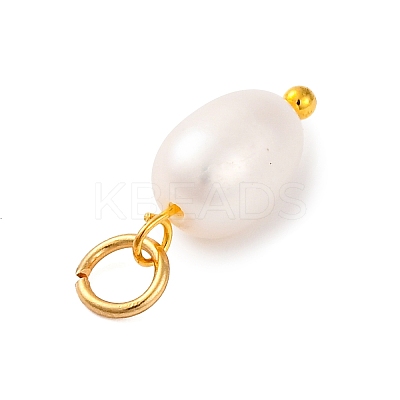 5Pcs Natural Cultured Freshwater Pearl Potato Charms PALLOY-JF02954-1