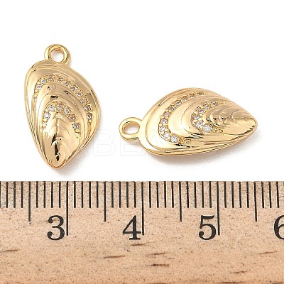 Ocean Brass Micro Pave Clear Cubic Zirconia Charms KK-B160-42G-05-1