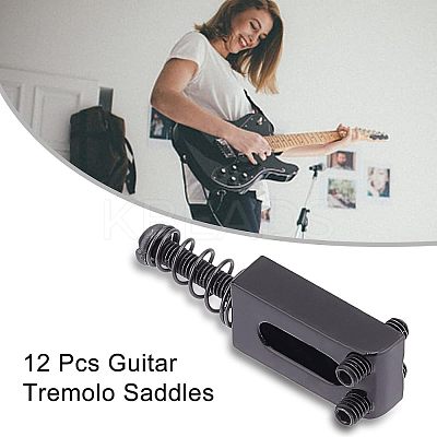 Alloy & Plastic Guitar Bridge Saddle with Spring Screws AJEW-FG0001-86-1