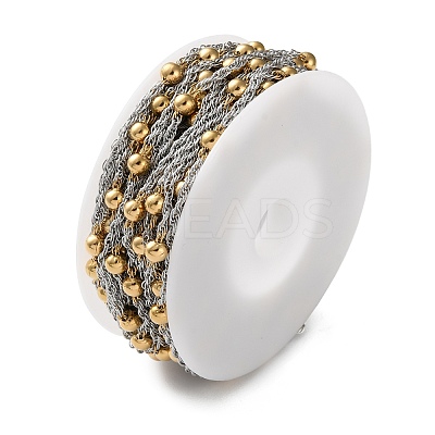 304 Stainless Steel Chains with Beads CHS-F020-12GP-1