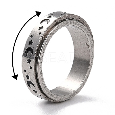 Non-Tarnish 203 Stainless Steel Rotating Spinner Fidget Band Rings for Anxiety Stress Relief LS-RJEW-G118-01P-1