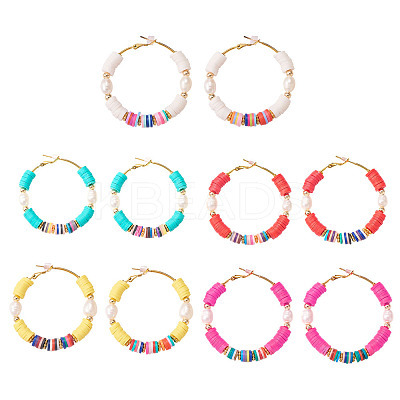 Basketball Wives Style Brass Hoop Earrings EJEW-SZ0001-01G-1