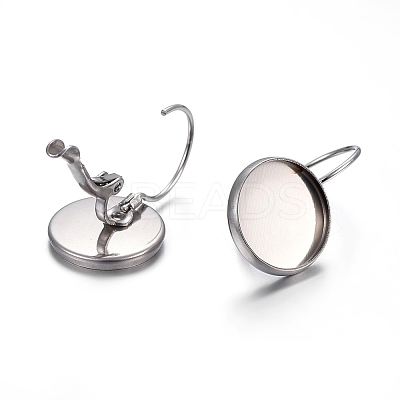 Tarnish Resistant 304 Stainless Steel Leverback Earring Settings LS-STAS-F191-03P-12mm-1
