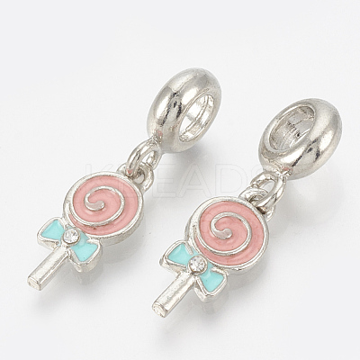 Alloy Rhinestone European Dangle Charms MPDL-Q209-076P-1