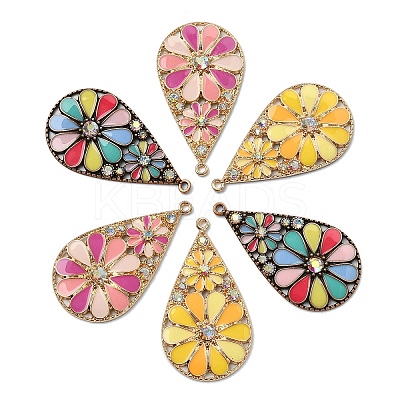 6Pcs 3 Colors Alloy Enamel Pendants FIND-YW0009-99-1