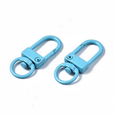 Spray Painted Alloy Swivel Snap Hooks Clasps X-PALLOY-T080-02-NR-1
