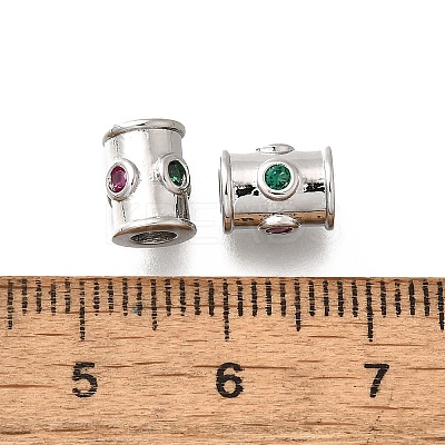 Brass Cubic Zirconia Beads KK-M318-05P-1