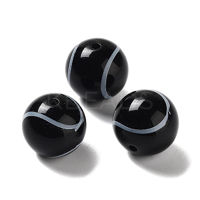 Sport Theme Opaque Resin Tennis Beads RESI-XCP0002-18-1