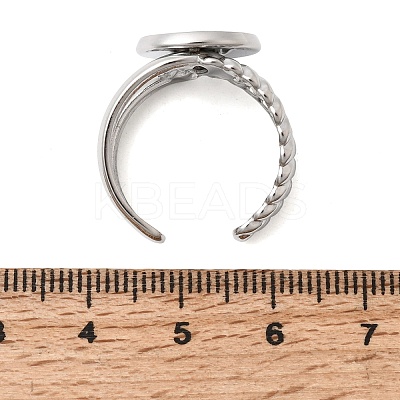 304 Stainless Steel Cuff Ring Components STAS-P454-01C-P-1