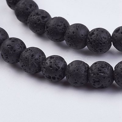 Natural Lava Rock Beads Strands G-F436-6mm-1
