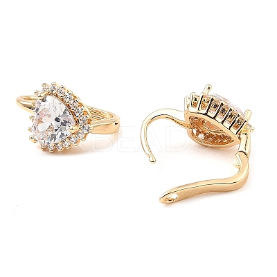 Brass Micro Pave Cubic Zirconia Hoop Earrings EJEW-D078-04KCG-1
