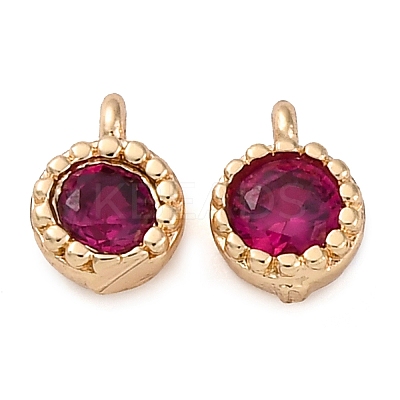 Brass Micro Pave Cubic Zirconia Charms KK-Z089-11KCG-01-1