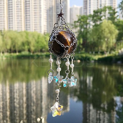 Glass Pendant Decoration DJEW-PW0019-09-P06-1