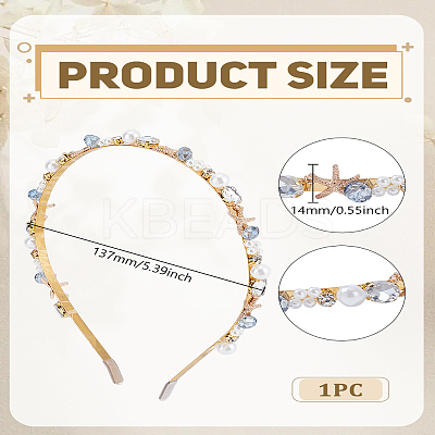 1Pc Zinc Alloy Rhinestone Hair Bands OHAR-LP0003-005A-1