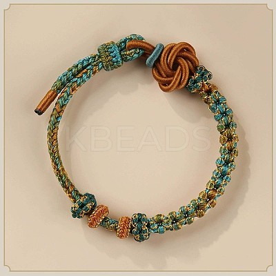 Hand-knitted Polyester and Wax Cope Braided Bracelets for Men Women FS-WG9D472-01-1