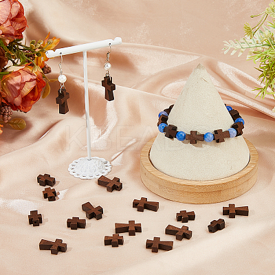160Pcs 2 Styles Natural Wooden Beads WOOD-HS0001-03-1