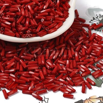 Baking Paint Glass Twist Bugle Beads SEED-C004-02J-1