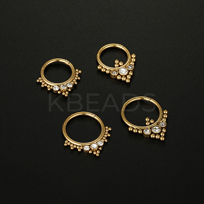 316L Surgical Stainless Steel Micro Pave Clear Cubic Zirconia Hoop Nose Rings WG1C8D8-01-1