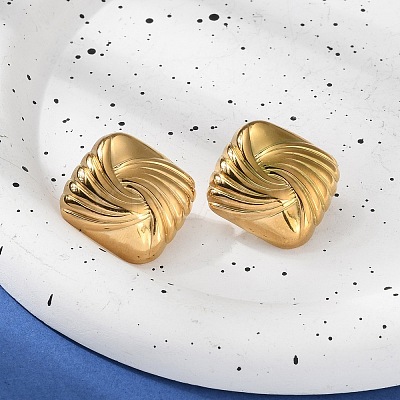 304 Stainless Steel Stud Earrings for Women LS-EJEW-K306-01G-1