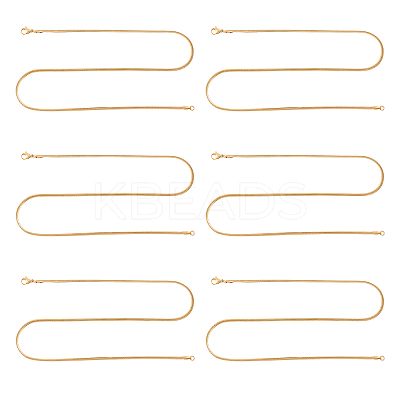 6Pcs 304 Stainless Steel Snake Chains Necklaces for Men Women STAS-DC0003-25-1