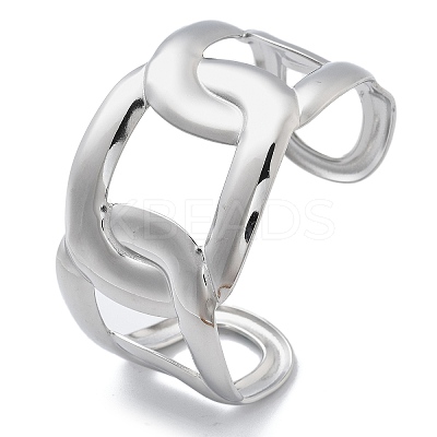304 Stainless Steel Cuff Bangles for Women BJEW-B108-09P-1