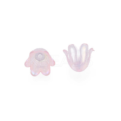 6-Petal Imitation Jelly Acrylic Bead Caps JACR-T002-2H-1
