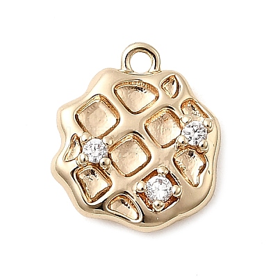 Brass Micro Pave Cubic Zirconia Charms KK-P337-03D-G-1