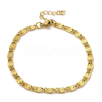 Ion Plating(IP)  304 Stainless Steel Lumachina Chain Bracelets BJEW-C079-01B-G-1