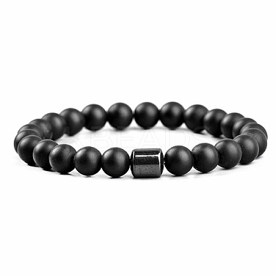 Natural Fire Crackle Agate Bead Stretch Bracelets for Women EQ9496-6-1