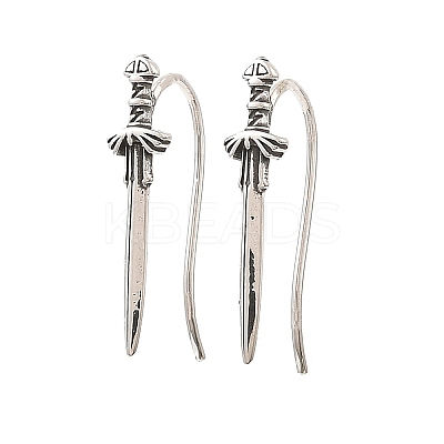 Antique Silver 316 Surgical Stainless Steel Dangle Earrings EJEW-D096-06A-AS-1