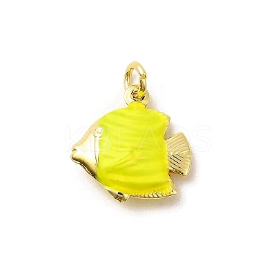 Brass Enamel Pendants KK-I378-13G-B-1