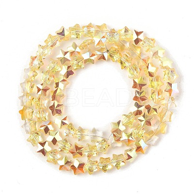 Electroplate Transparent Glass Beads Strands EGLA-U004-03A-HP01-1