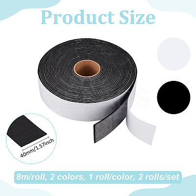 2 Rolls 2 Colors Self-adhesive Polyester Fabric DIY-BC0014-40-1