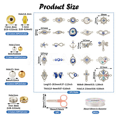 DIY Evil Eye Bracelet Making Kit DIY-TA0004-41-1