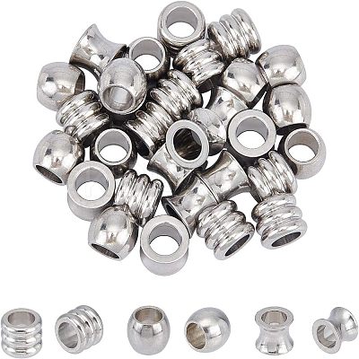 70Pcs 7 Style 201 Stainless Steel European Beads OPDL-UN0001-05-1