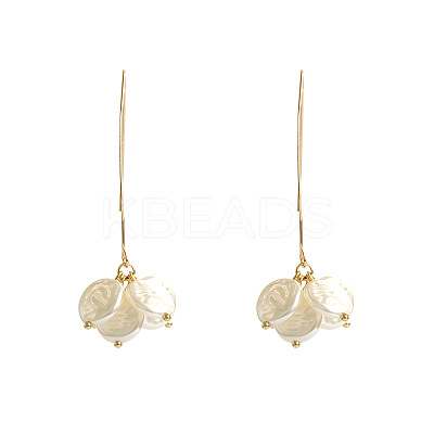 Alloy Pearl Bead Dangle Earrings FS-WG097D2-01-1