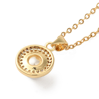 Brass Micro Pave Cubic Zirconia Pendant Necklaces NJEW-H486-16G-1-1