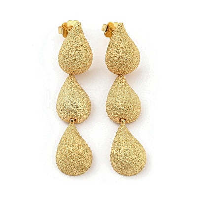 Rack Plating Brass Teardrop Dangle Stud Earrings EJEW-K263-19G-1