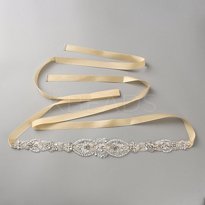 Flower Full Crystal Rhinestone Handmade Bridal Belts for Wedding Dresses AJEW-WH20006-233B-04-1