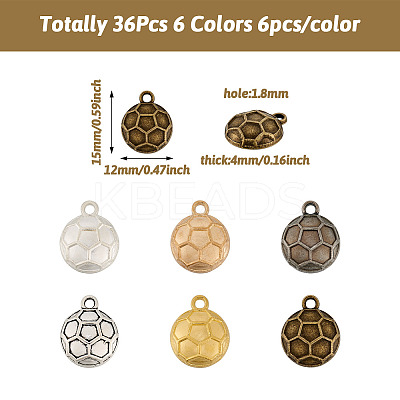 36Pcs 6 Colors Alloy Charms FIND-CW0001-19-1