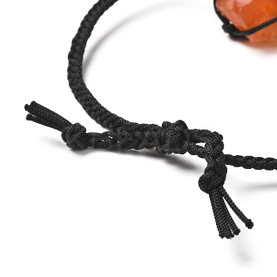 Macrame Pouch with Natural Mixed Gemstone Braided Bead Bracelets BJEW-JB06616-1