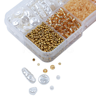 DIY 10 Style ABS & Acrylic Beads Jewelry Making Finding Kit DIY-N0012-05J-1