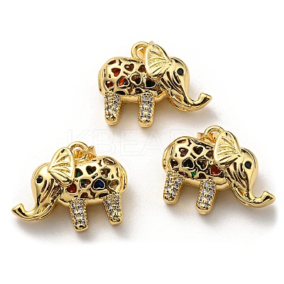 Brass with Cubic Zirconia Pendants KK-K341-33G-1